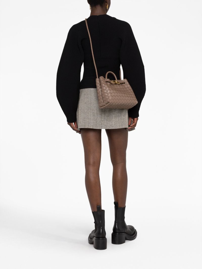 Brown Intrecciato Tote Bag