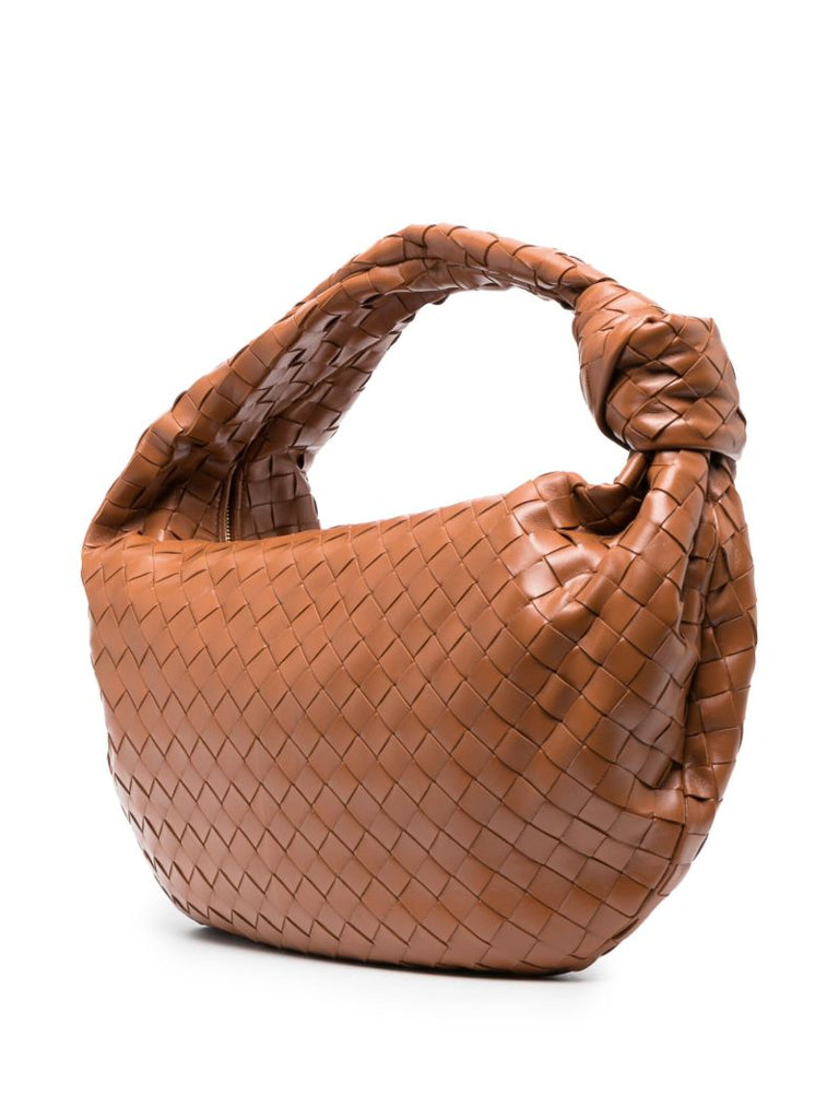 Brown Small Jodie Leather Shoulder Bag