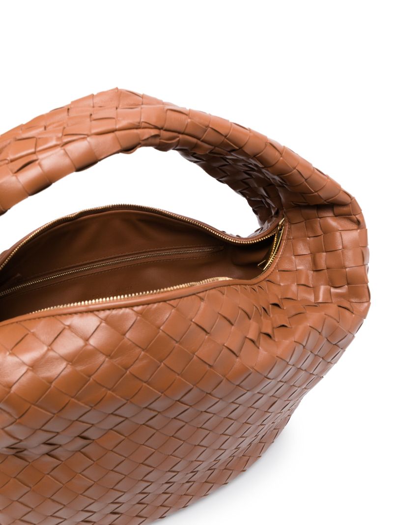 Brown Small Jodie Leather Shoulder Bag
