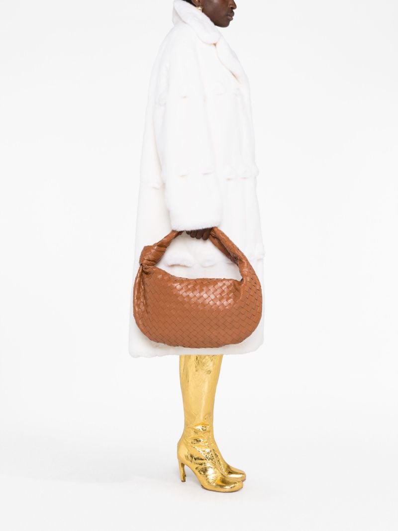 Brown Small Jodie Leather Shoulder Bag