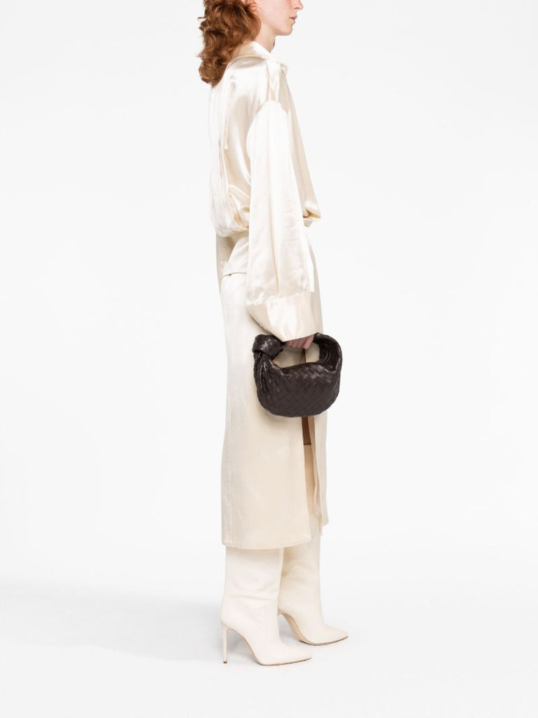 Brown Mini Jodie Leather Top Handle Bag
