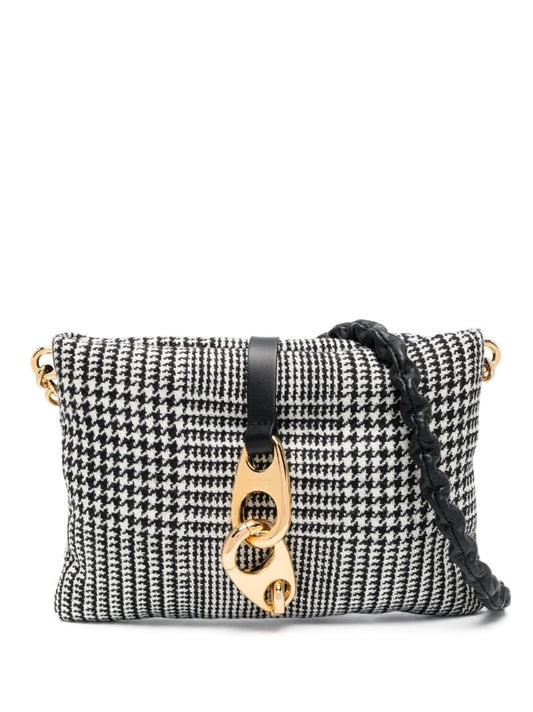 Black Carine Checked Small Cross Body Bag