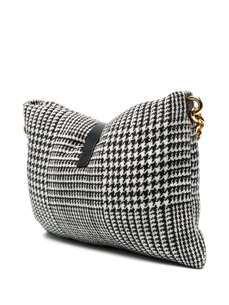 Black Carine Checked Small Cross Body Bag