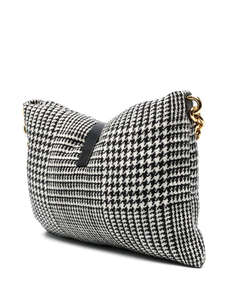 Black Carine Checked Small Cross Body Bag