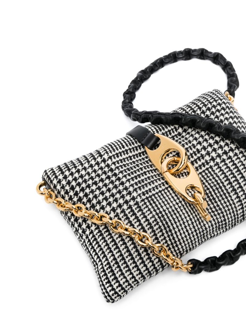 Black Carine Checked Small Cross Body Bag