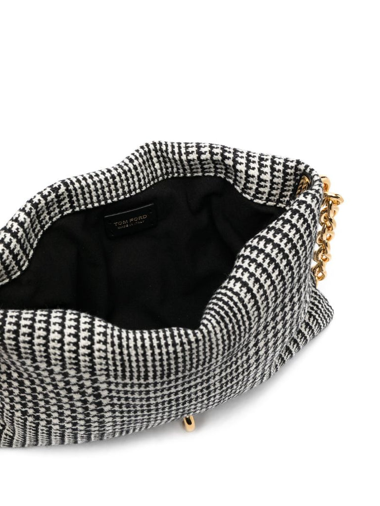 Black Carine Checked Small Cross Body Bag