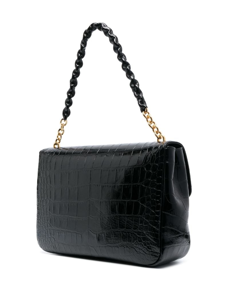 Black Carine Large Mock-croc Leather Shoulder Bag