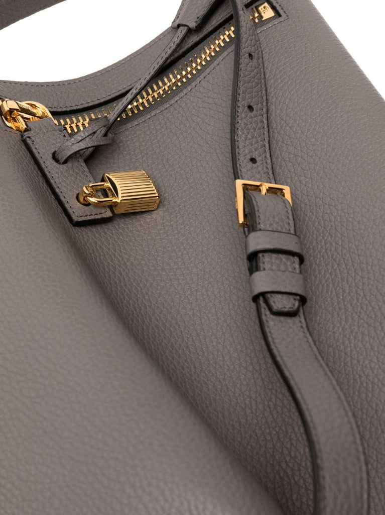 Grey Alix Medium Leather Shoulder Bag