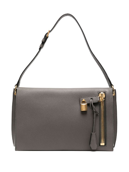 Grey Alix Medium Leather Shoulder Bag