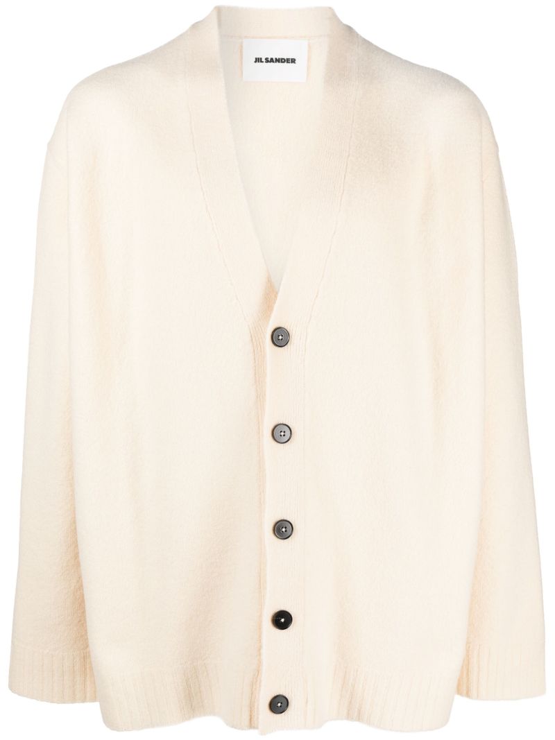 Neutral Fine-knit Wool Cardigan