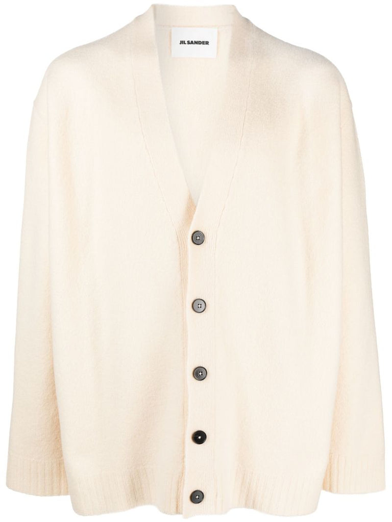 Neutral Fine-knit Wool Cardigan