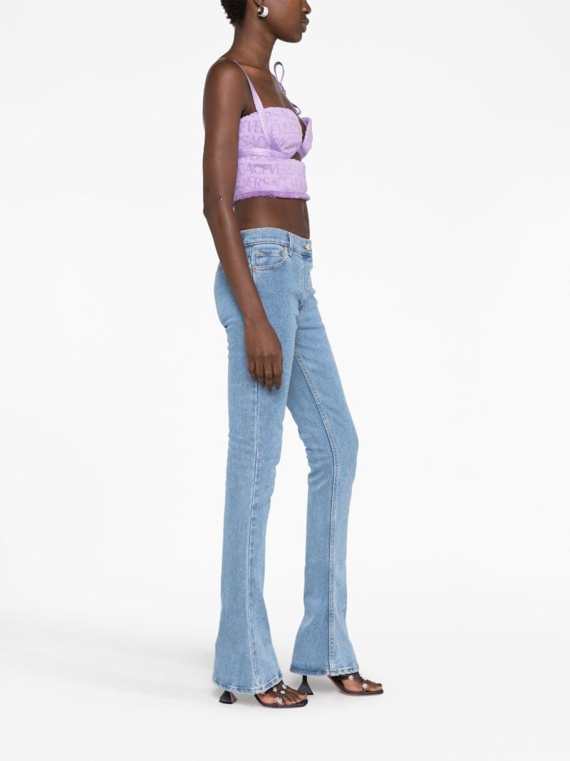 X Dua Lipa Purple Logo Jacquard Crop Top