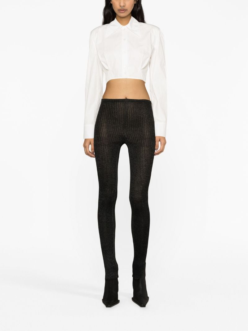 Black Emma Ribbed-knit Leggings