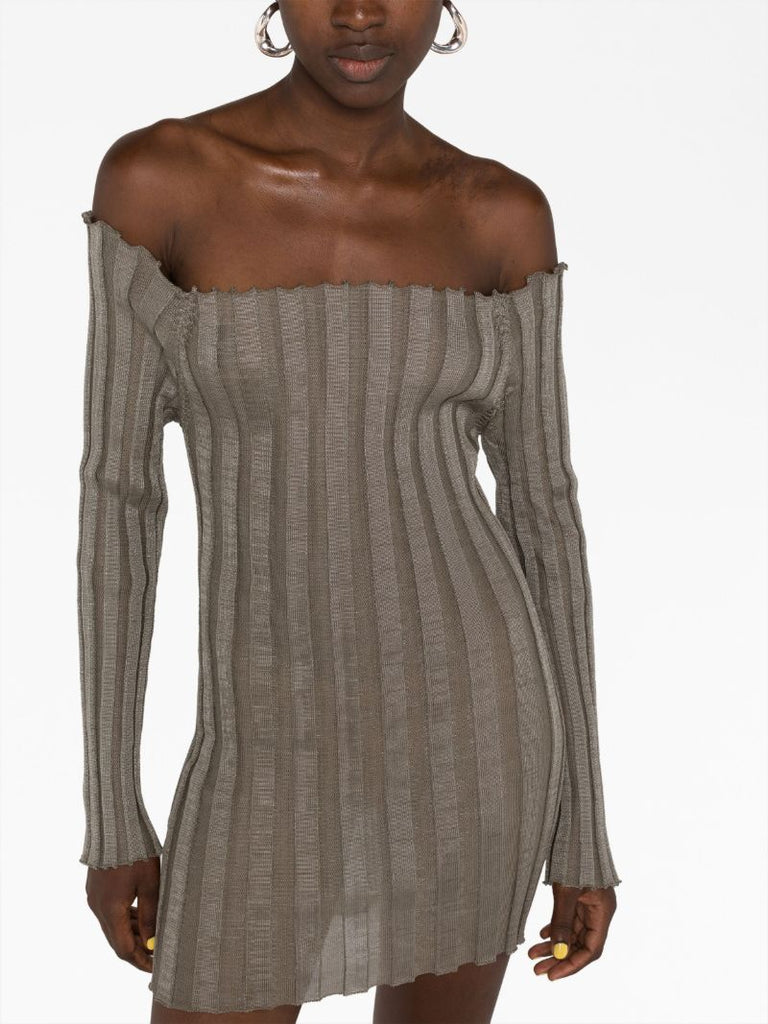 Taupe Off Shoulder Dress