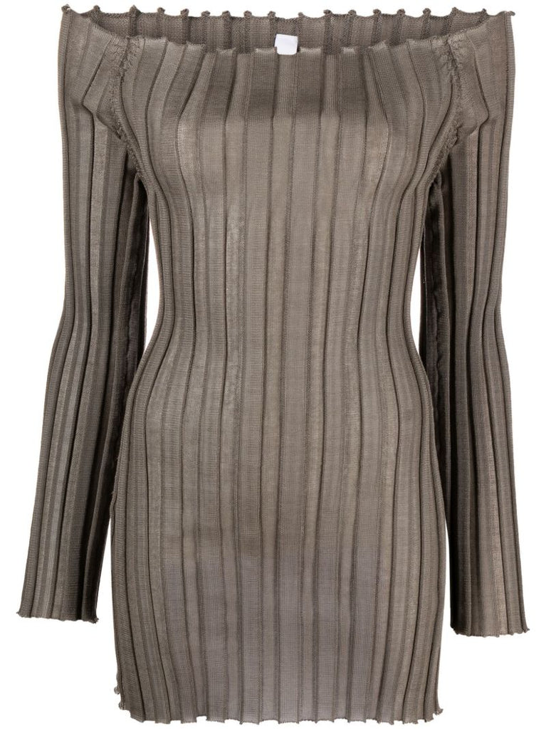 Taupe Off Shoulder Dress