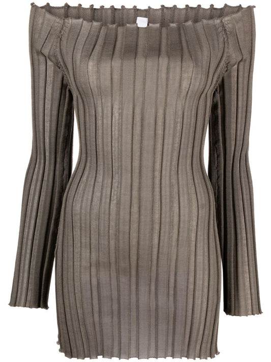 Taupe Off Shoulder Dress