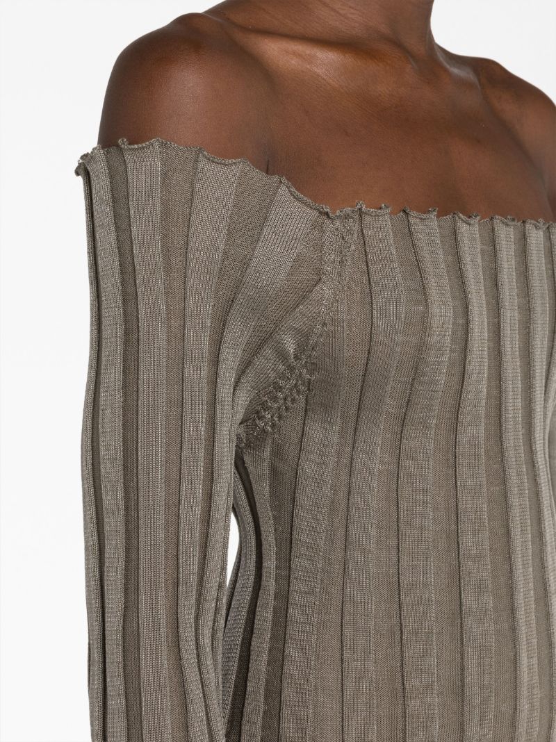 Taupe Off Shoulder Dress