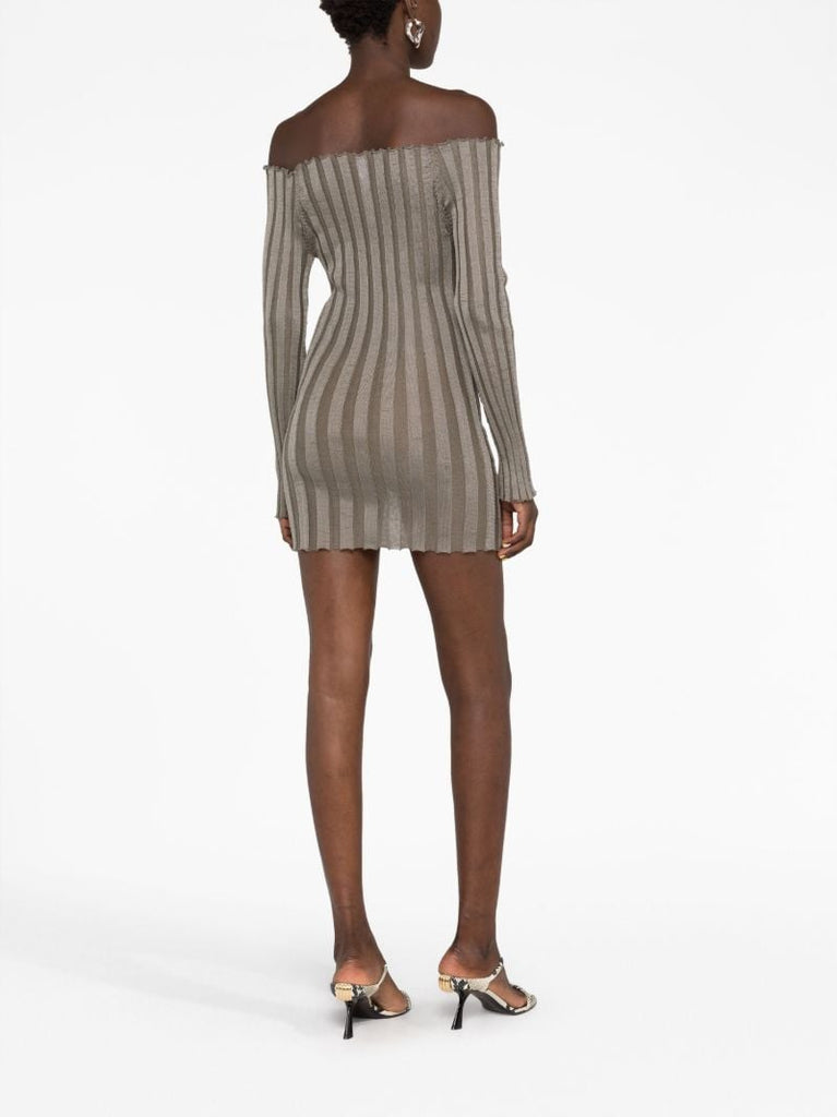 Taupe Off Shoulder Dress