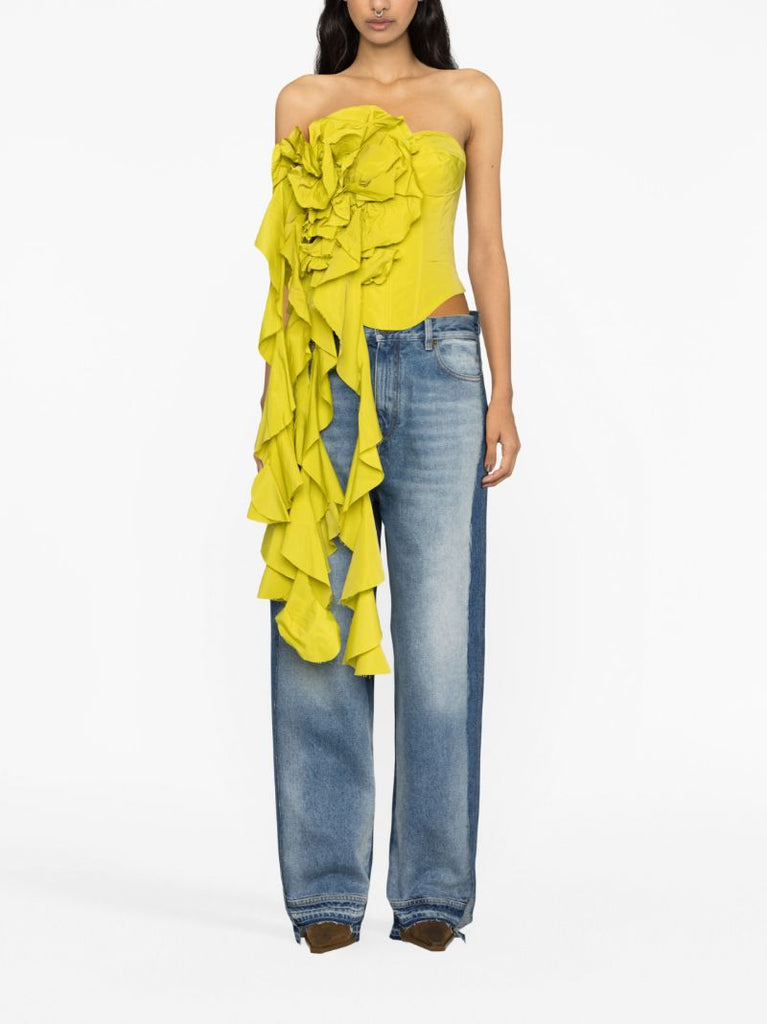 Green Frilled Corset Top