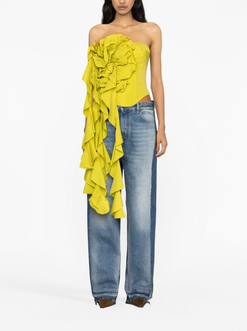 Green Frilled Corset Top