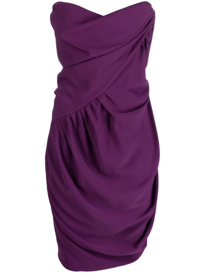 Purple Corset-style Draped Mini Dress