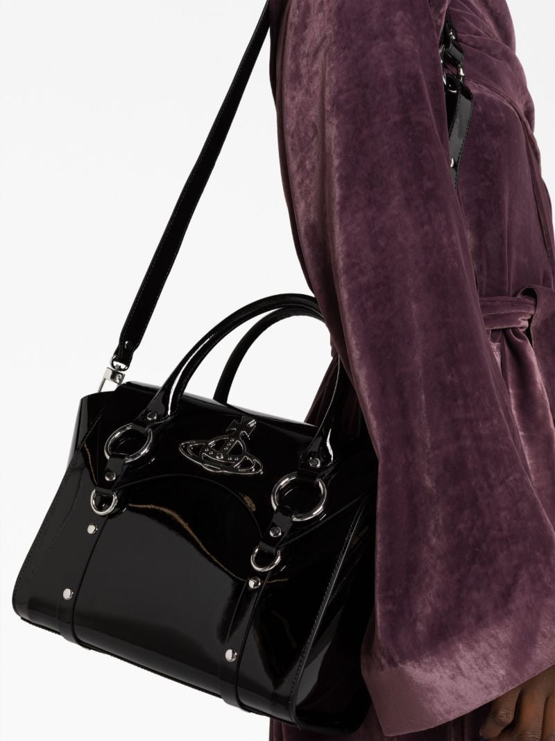 Black Betty Medium Patent Leather Tote Bag