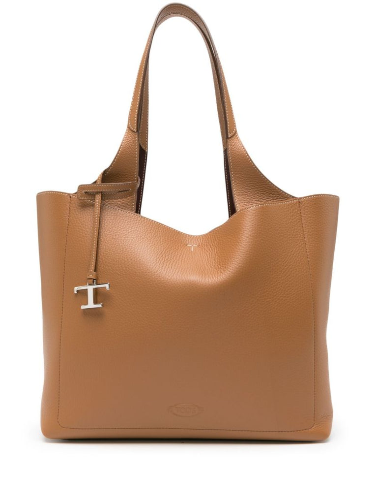 Brown Medium Leather Tote Bag