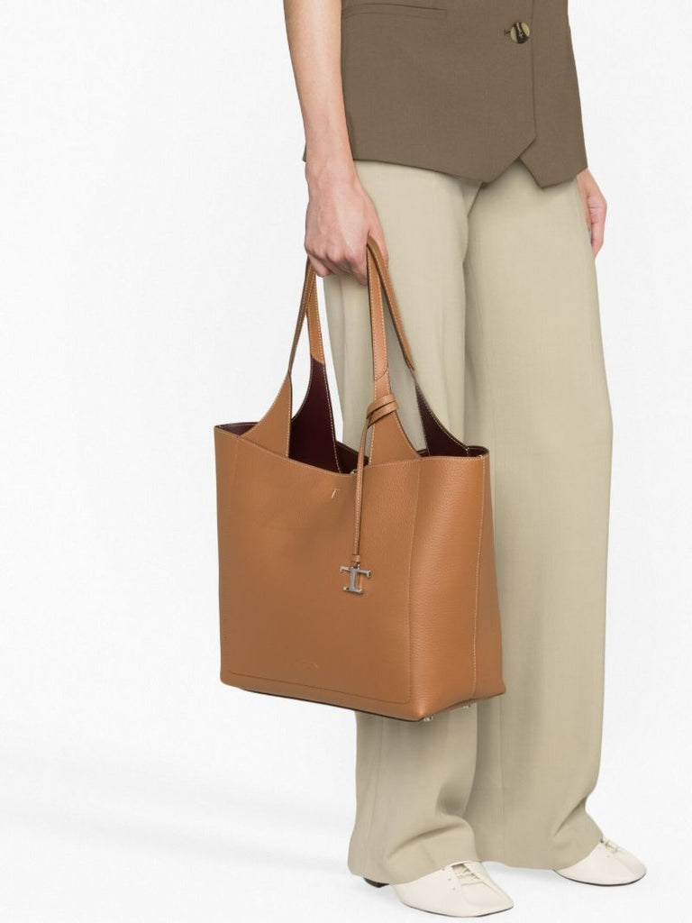 Brown Medium Leather Tote Bag