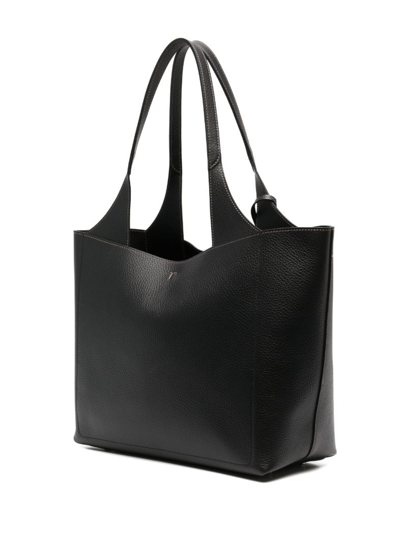 Black Medium Leather Tote Bag