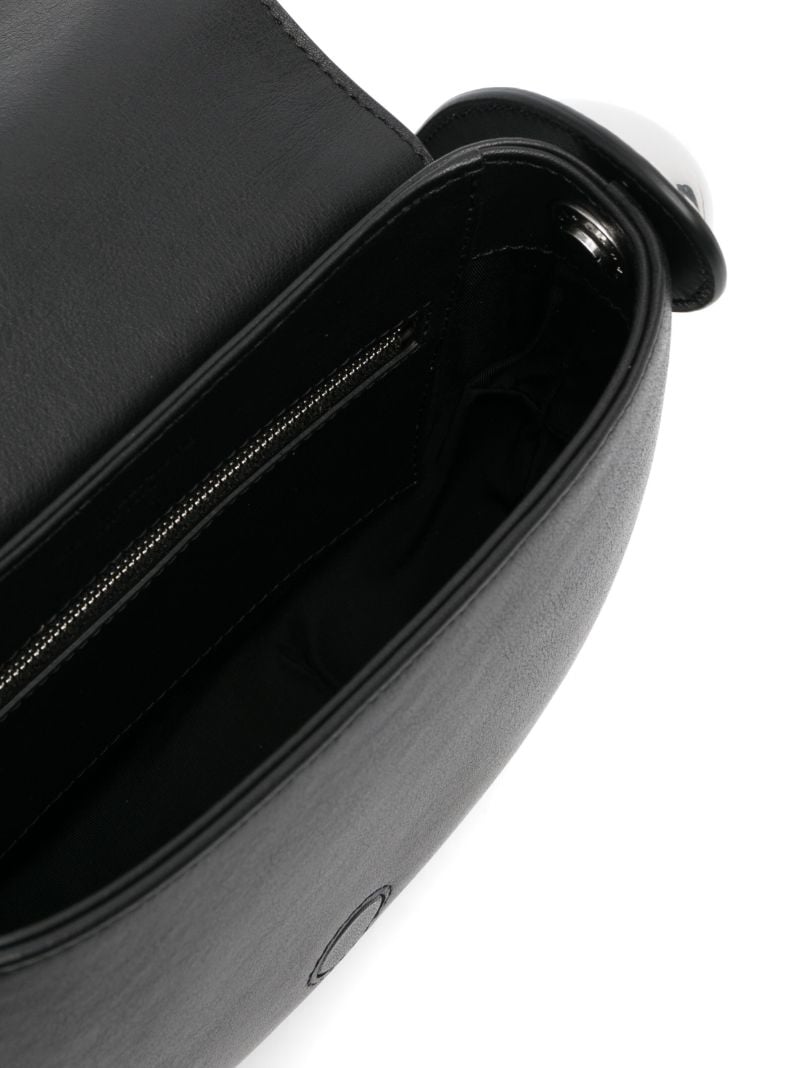 Black Dome Small Leather Shoulder Bag