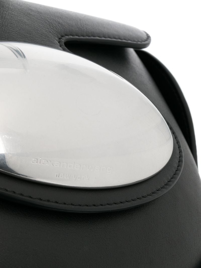 Black Dome Small Leather Shoulder Bag