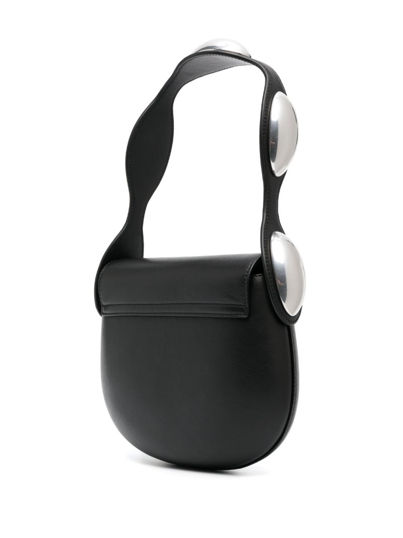 Black Dome Small Leather Shoulder Bag