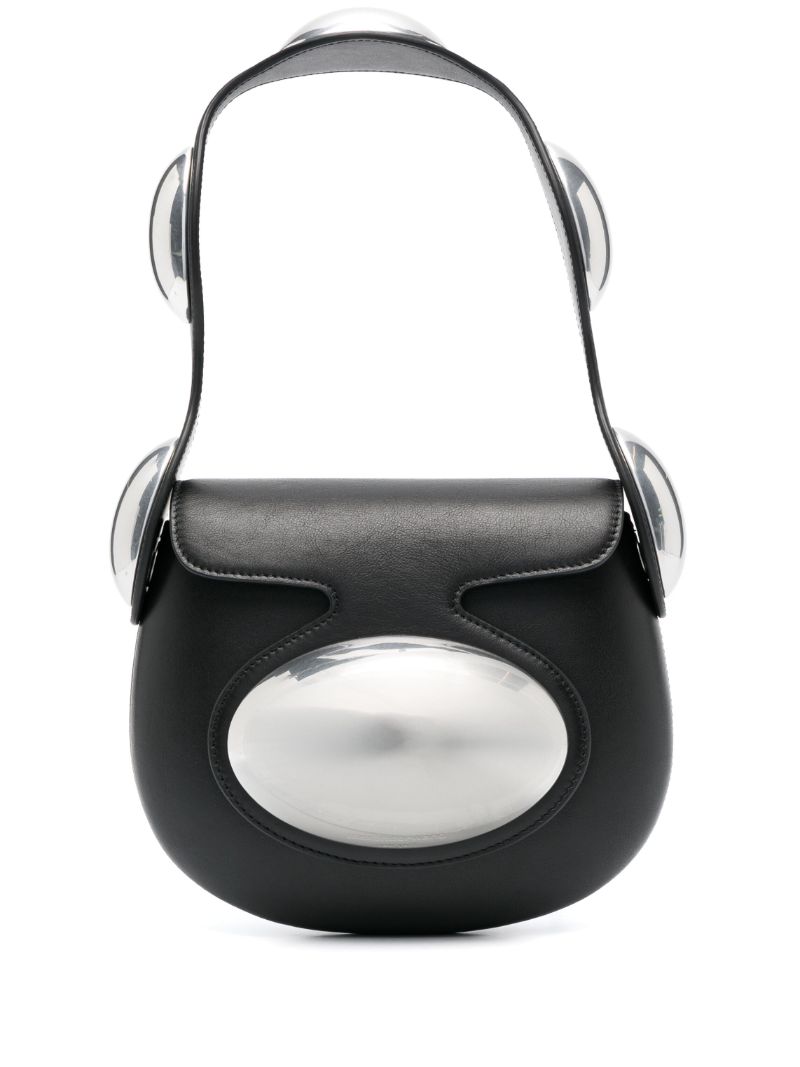 Black Dome Small Leather Shoulder Bag
