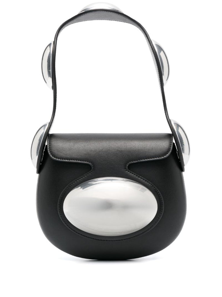 Black Dome Small Leather Shoulder Bag