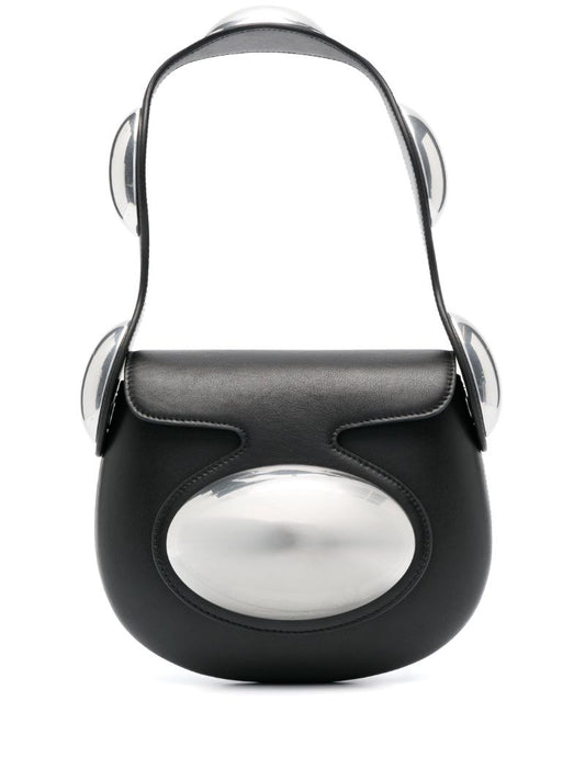 Black Dome Small Leather Shoulder Bag