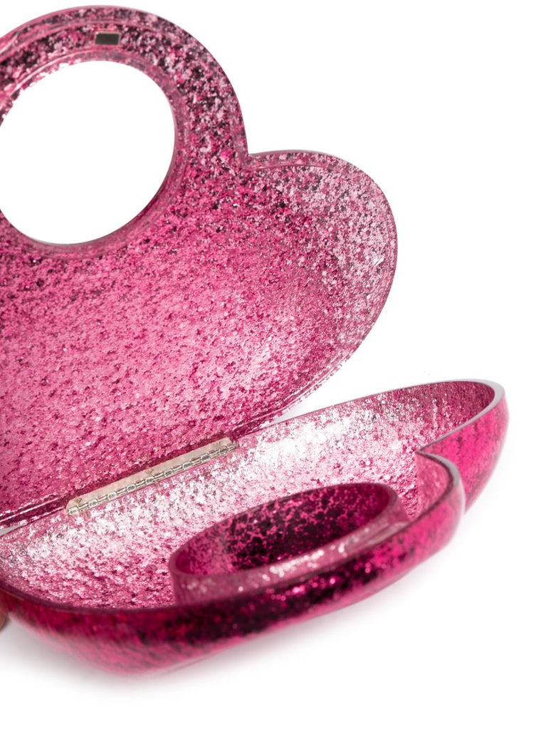Pink Heart Shimmering Clutch