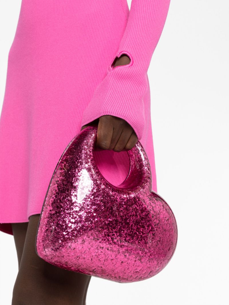 Pink Heart Shimmering Clutch