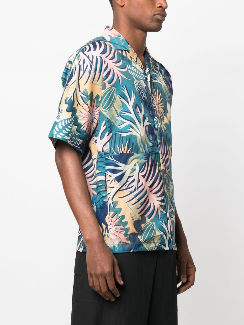 Blue Quick Dry Printed Short-sleeved Shirt