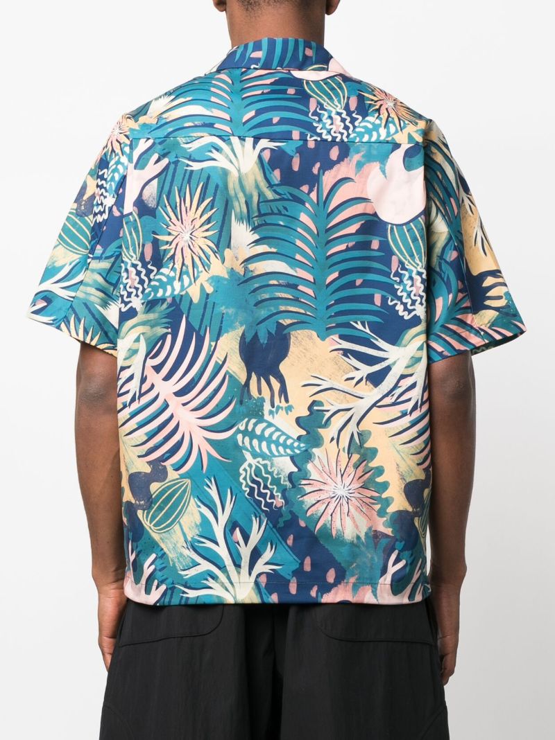 Blue Quick Dry Printed Short-sleeved Shirt