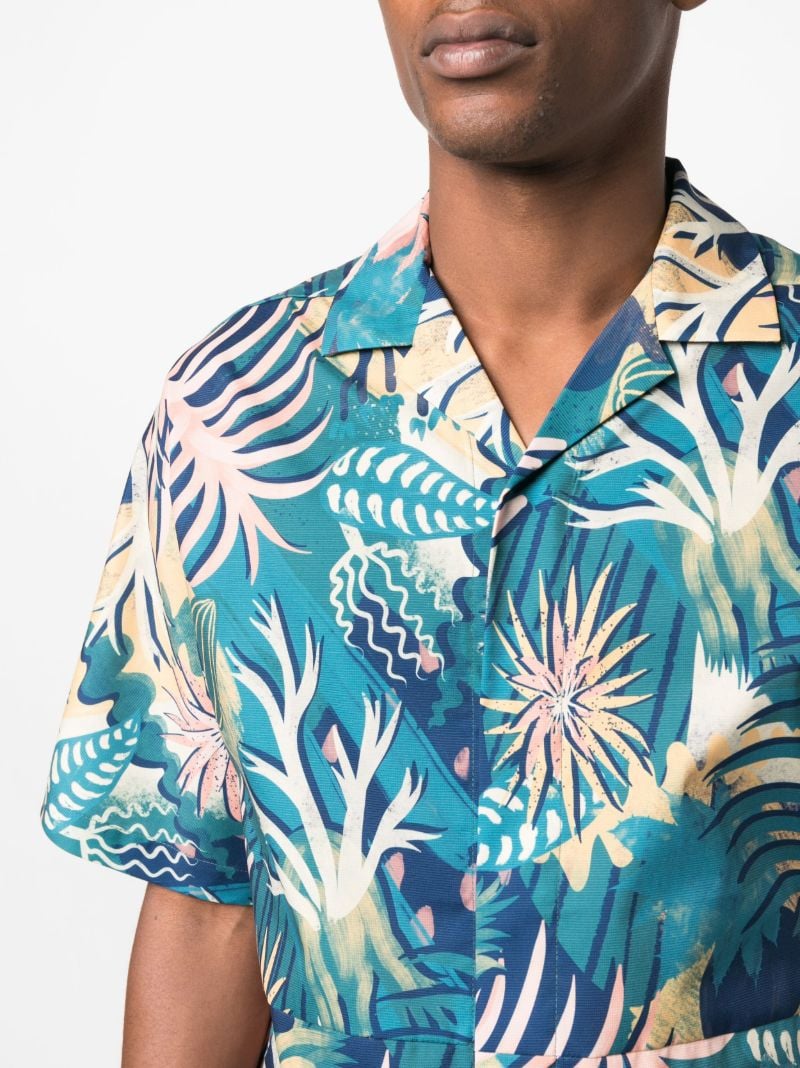 Blue Quick Dry Printed Short-sleeved Shirt