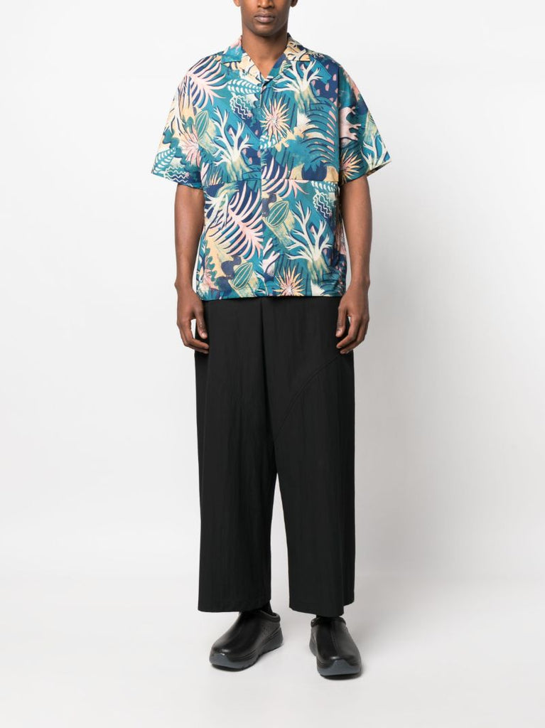 Blue Quick Dry Printed Short-sleeved Shirt