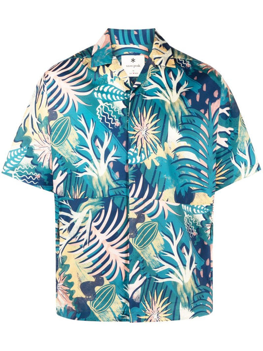 Blue Quick Dry Printed Short-sleeved Shirt