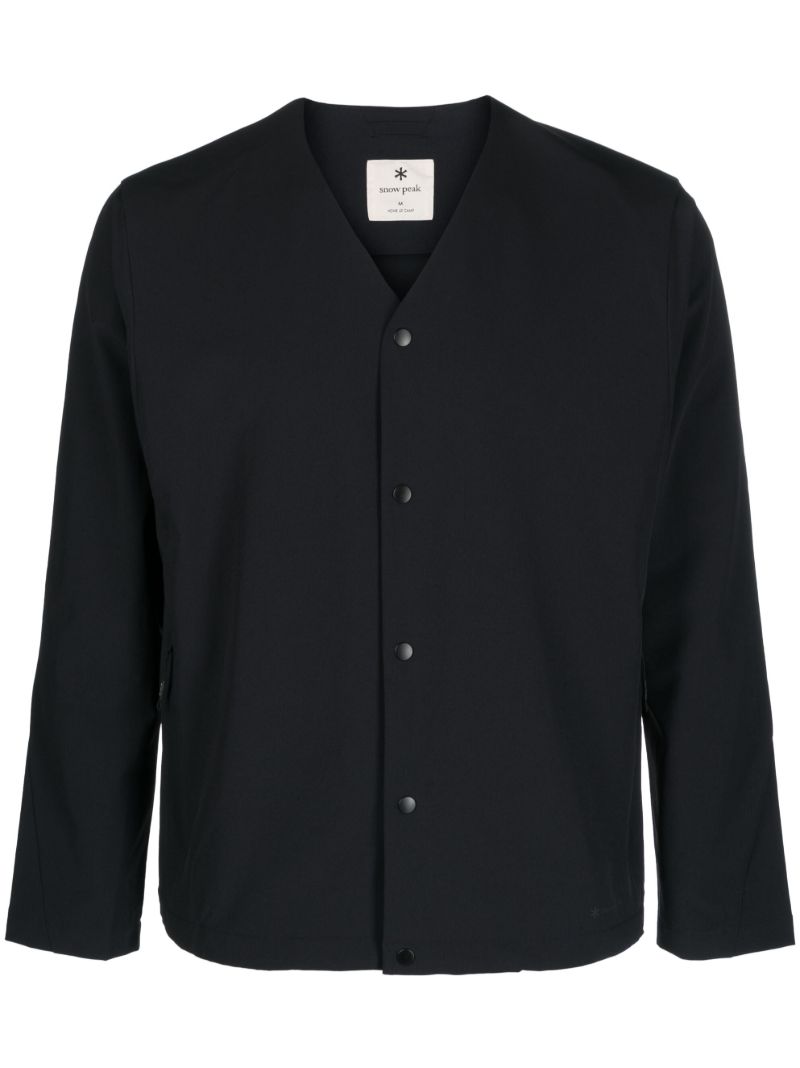 Black Active Comfort Button-up Jacket
