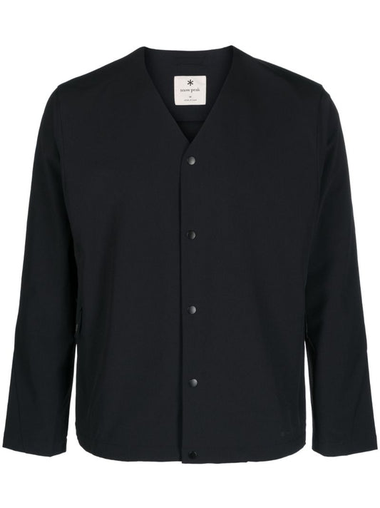 Black Active Comfort Button-up Jacket