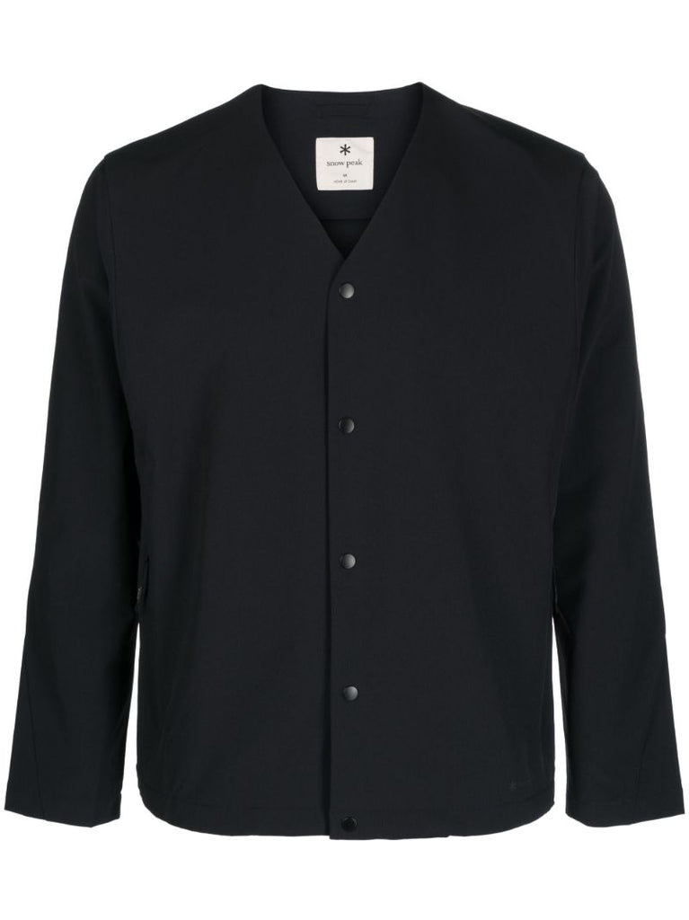 Black Active Comfort Button-up Jacket