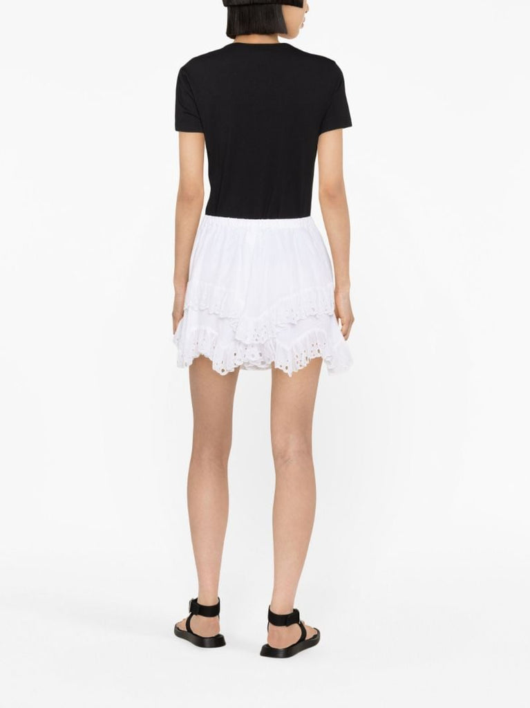 White Kaddy Tiered Mini Skirt