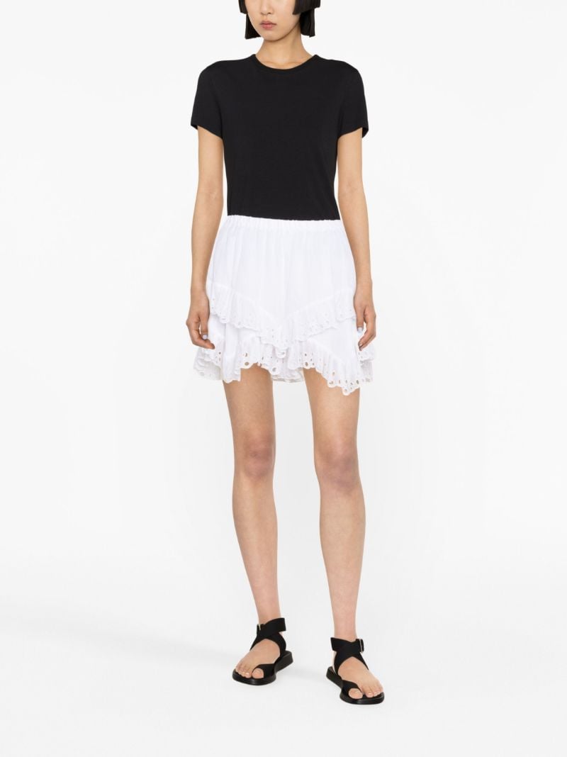 White Kaddy Tiered Mini Skirt