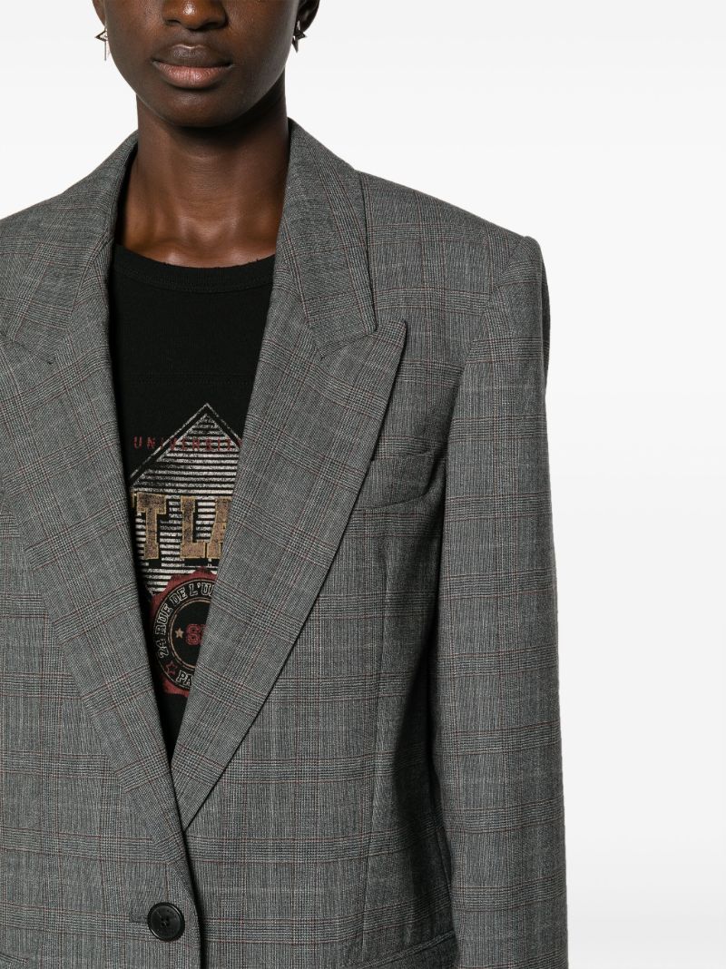 Grey Precious Plaid Wool Blazer