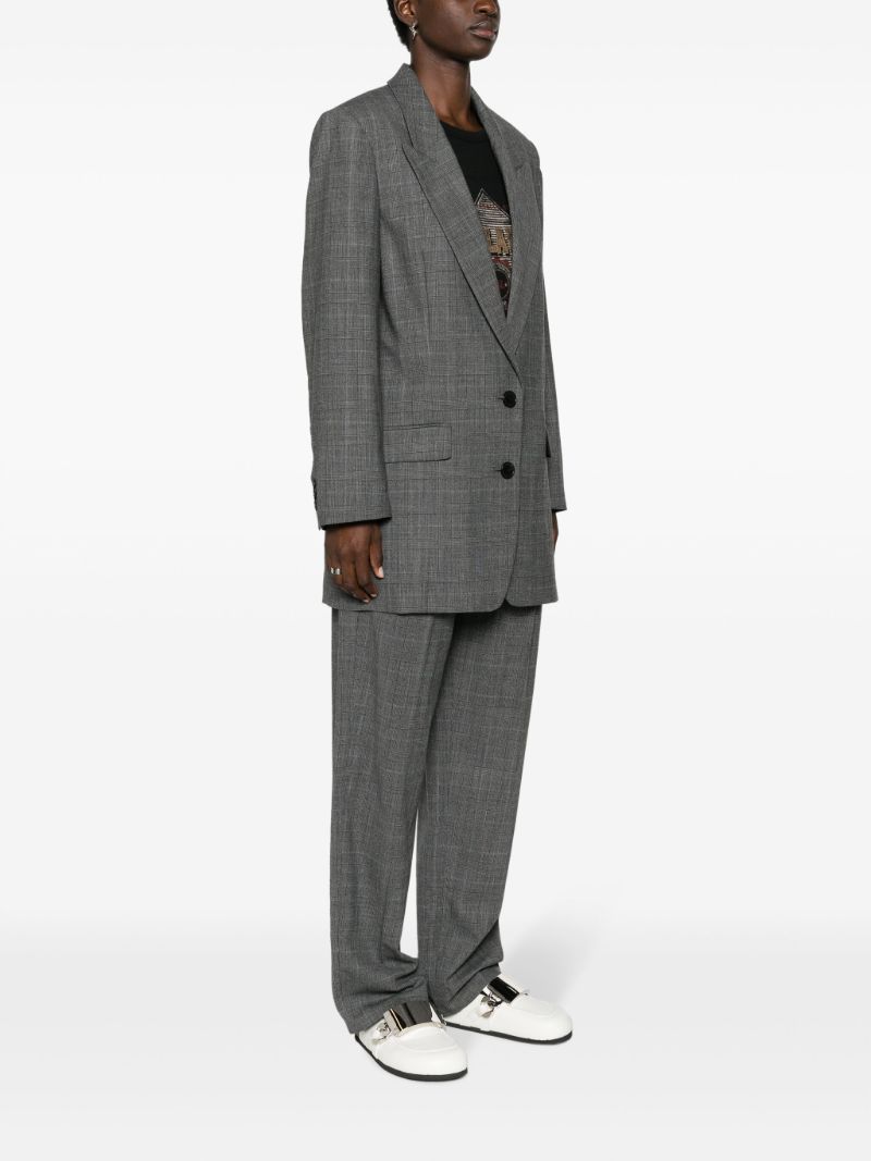 Grey Precious Plaid Wool Blazer