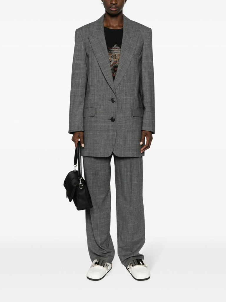 Grey Precious Plaid Wool Blazer